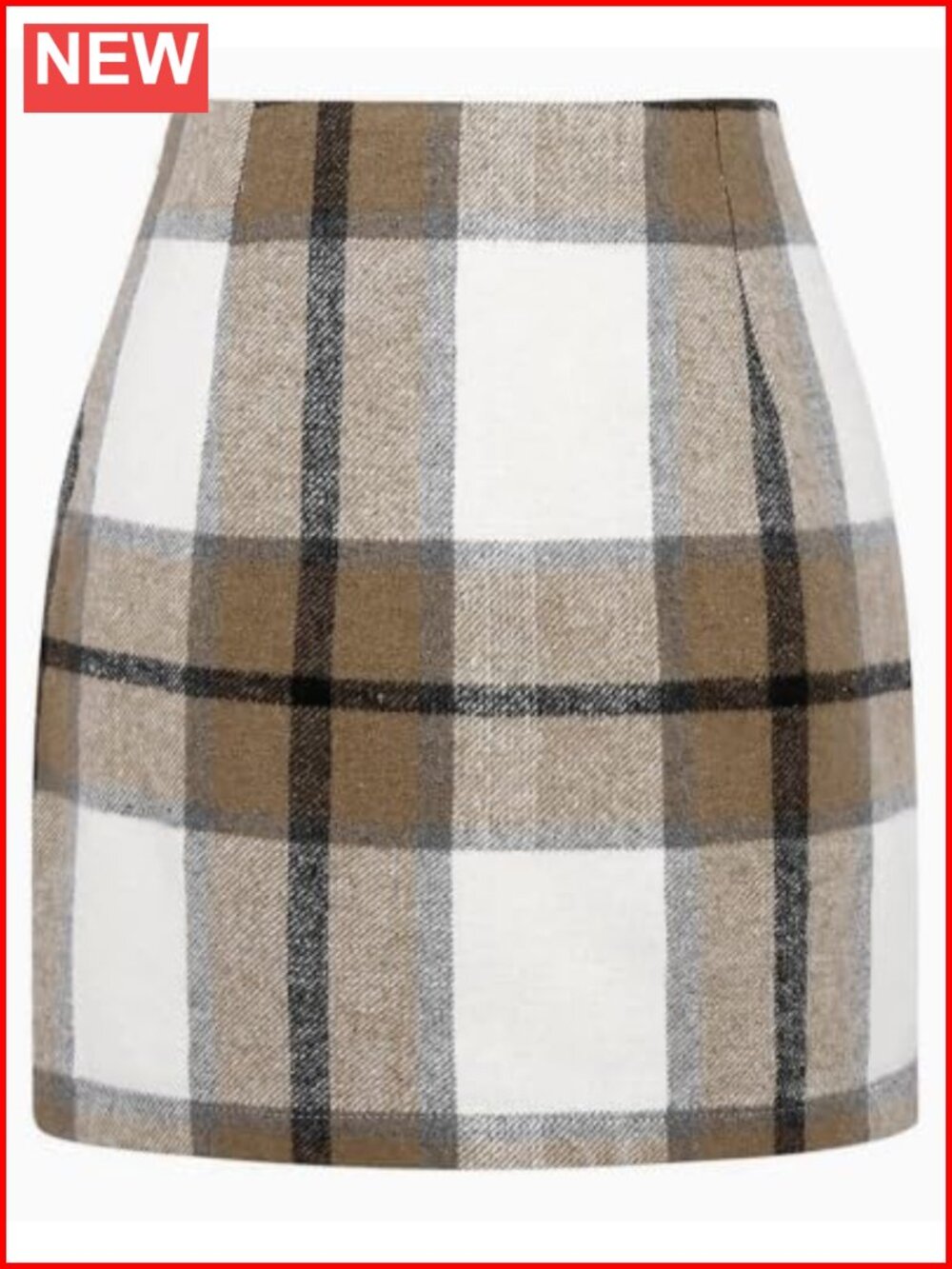 High Waist Plaid Mini Pencil Skirt Wool Blend A-Line Bodycon Office Party